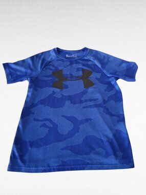 Under Armour Blue Camo Short Sleeve Performance Mesh Tee Boys YLG